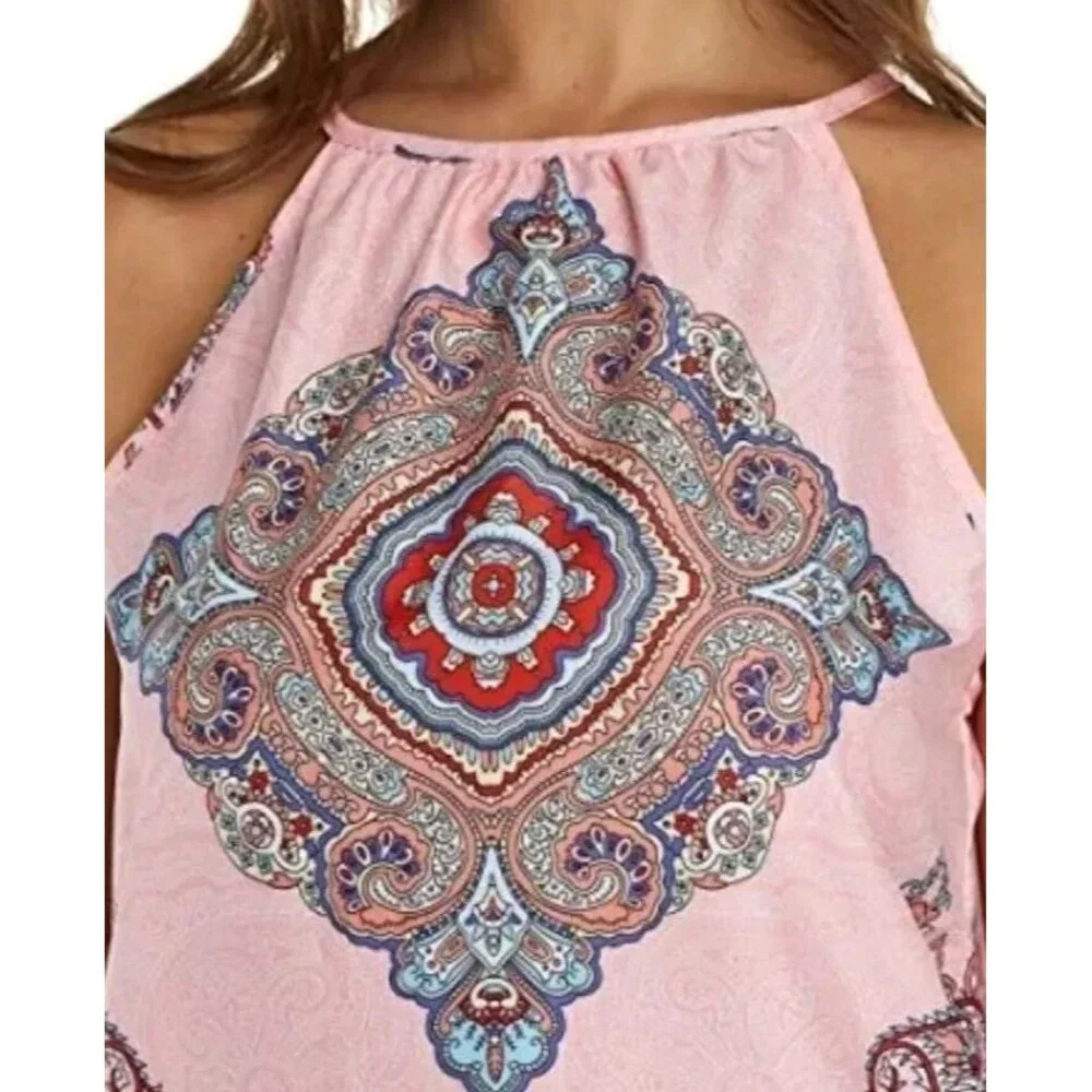 Yoins Paisley Print Halter Top Size Large